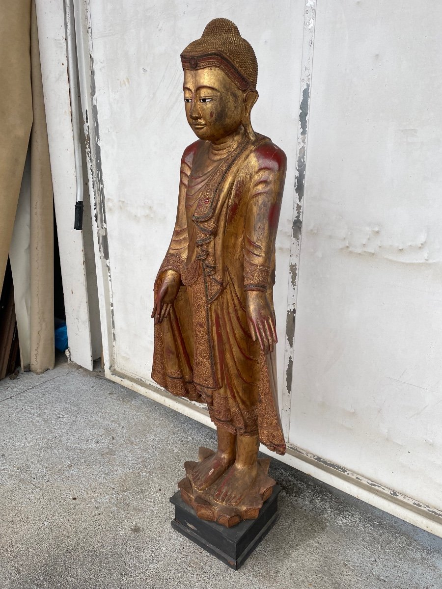 Grand Bouddha Mandalay Birmanie 165 cm XXème-photo-7